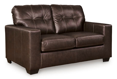 Santorine Dark Brown Leather Loveseat