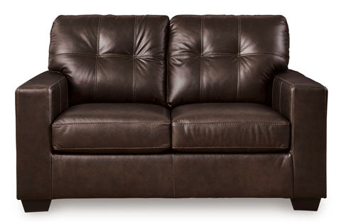 Santorine Dark Brown Leather Loveseat