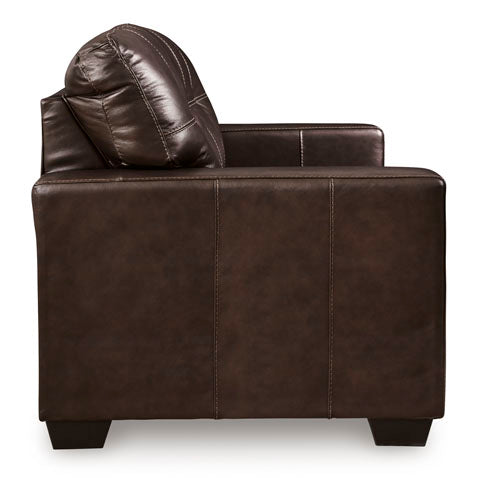 Santorine Dark Brown Leather Loveseat