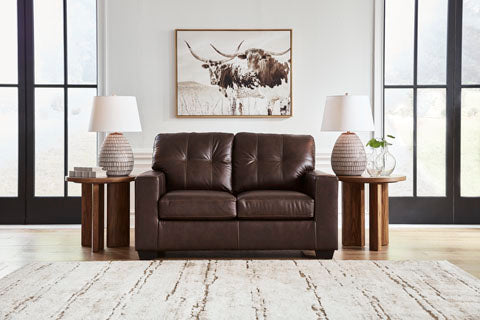 Santorine Dark Brown Leather Loveseat