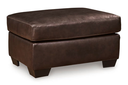 Santorine Dark Brown Leather Ottoman