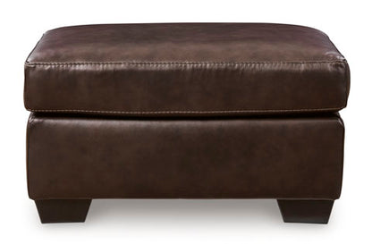 Santorine Dark Brown Leather Ottoman