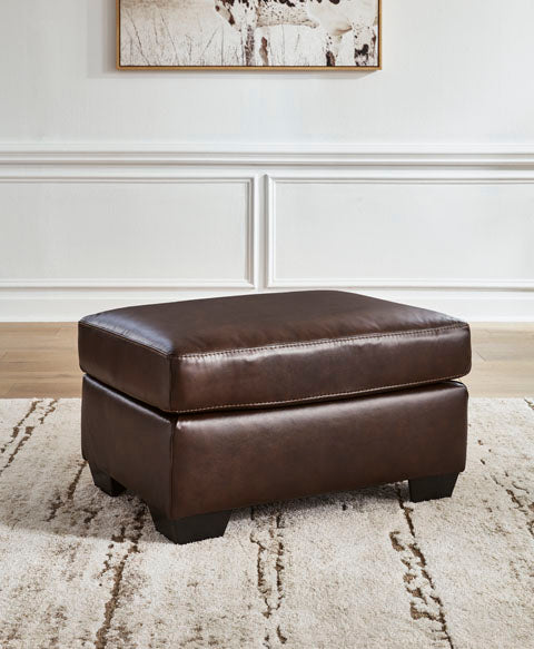 Santorine Dark Brown Leather Ottoman