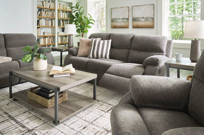 Scranto Brindle Reclining Sofa and Loveseat Set
