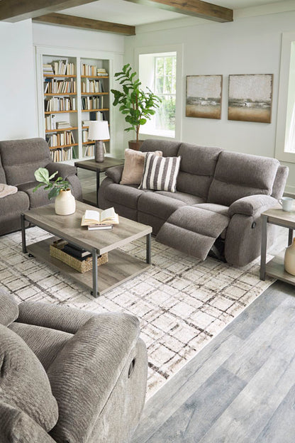 Scranto Brindle Reclining Sofa and Loveseat Set