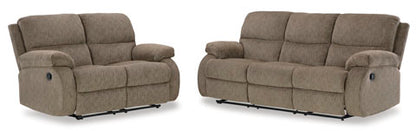 Scranto Oak Reclining Sofa and Loveseat Set