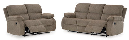 Scranto Oak Reclining Sofa and Loveseat Set