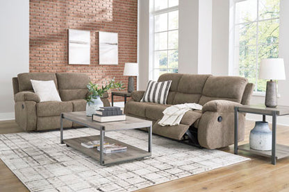 Scranto Oak Reclining Sofa and Loveseat Set