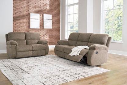 Scranto Oak Reclining Sofa and Loveseat Set