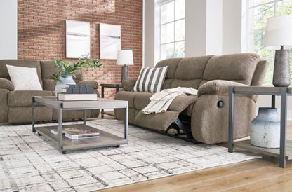 Scranto Oak Reclining Sofa and Loveseat Set