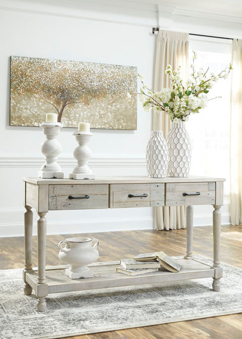 Shawnalore Whitewashed Sofa Console Table