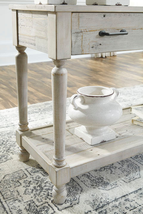 Shawnalore Whitewashed Sofa Console Table