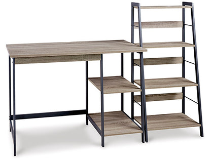Soho Light Brown Home Office Desk and Shelf