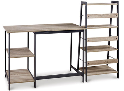 Soho Light Brown Home Office Desk and Shelf