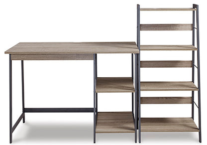 Soho Light Brown Home Office Desk and Shelf