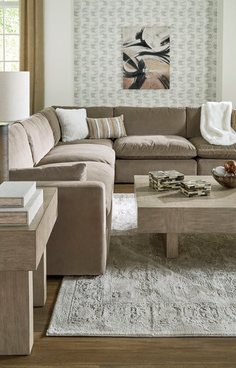 Sophie Cocoa 6-Piece Sectional with Chaise