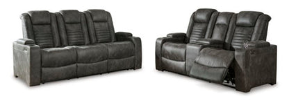 Soundcheck Storm Power Reclining Sofa and Loveseat Set