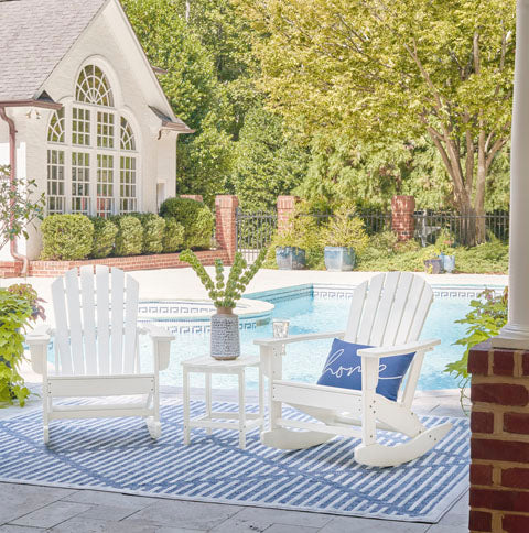 Sundown Treasure White 3-PC Outdoor Rocking Set