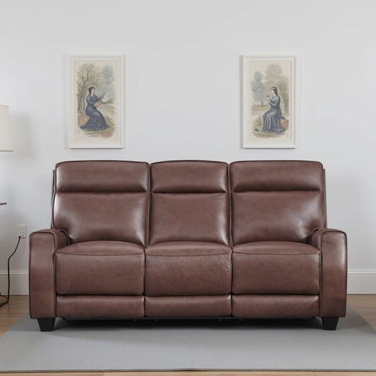 Leather Italia™ Sydney Brown Dual Power Reclining Sofa