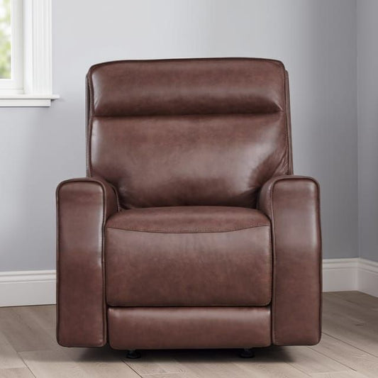 Leather Italia™ Sydney Brown Dual Power Reclining Glider Recliner