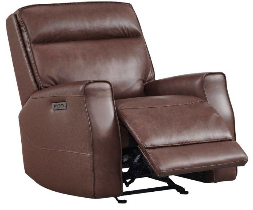 Leather Italia™ Sydney Brown Dual Power Reclining Glider Recliner