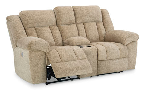 Tip-Off Wheat Power Reclining Loveseat