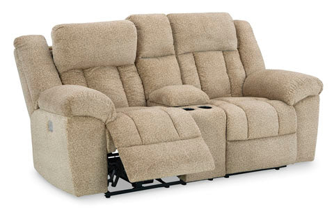 Tip-Off Wheat Power Reclining Loveseat