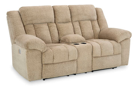 Tip-Off Wheat Power Reclining Loveseat