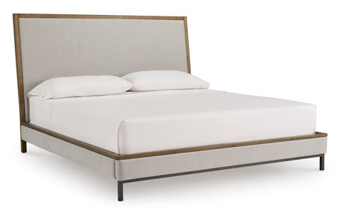 Tomtyn Light Brown King Upholstered Bed