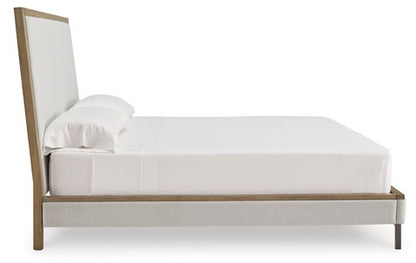 Tomtyn Light Brown Queen Upholstered Bed