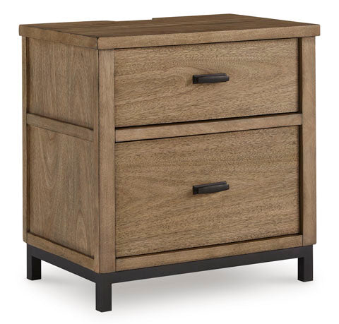 Tomtyn Light Brown Two Drawer Nightstand