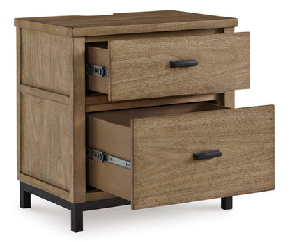 Tomtyn Light Brown Two Drawer Nightstand