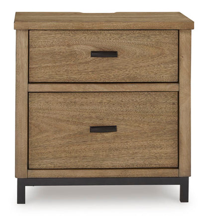 Tomtyn Light Brown Two Drawer Nightstand
