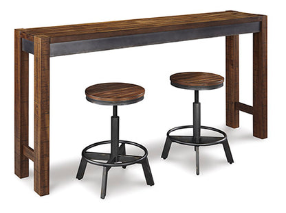 Torjin Brown Counter Height Dining Table and 2 Barstools Set