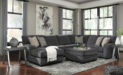 Tracling Slate 3-Piece Sectional with Chaise