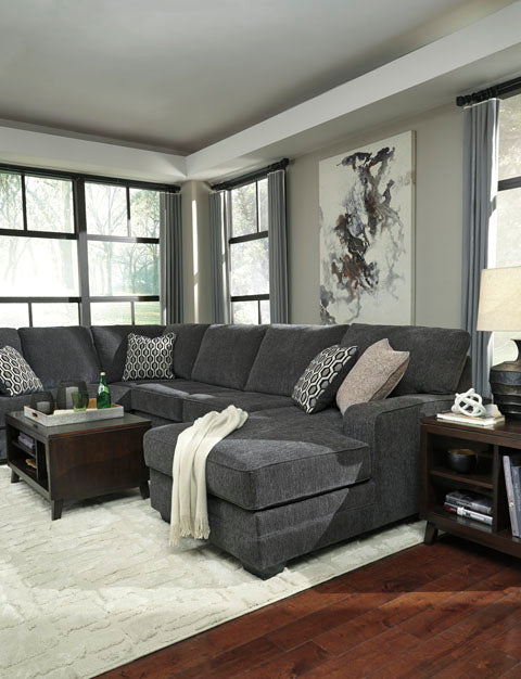 Tracling Slate 3-Piece Sectional with Chaise