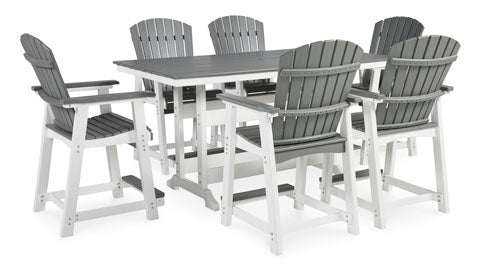 Transville Gray 7-pc Outdoor Counter Height Dining Set