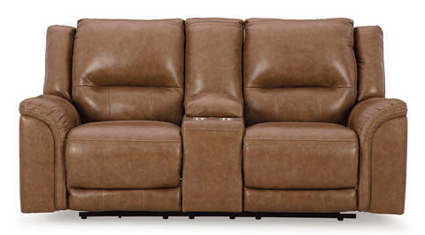 Trasimeno Caramel Power Reclining Loveseat with Console