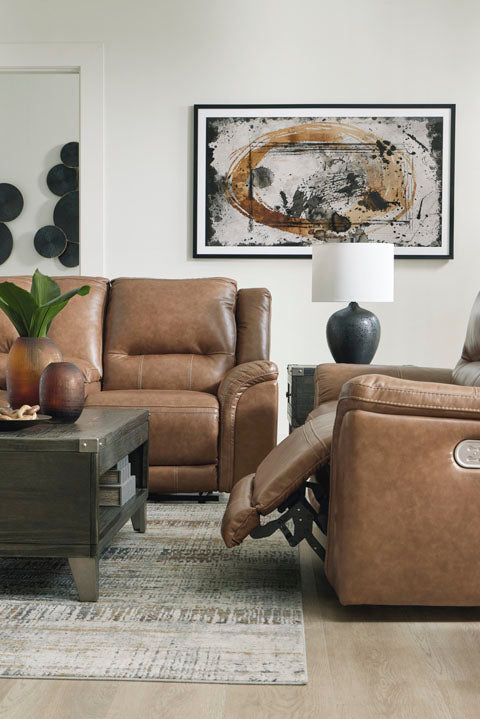 Trasimeno Caramel Power Reclining Sofa and Loveseat Set