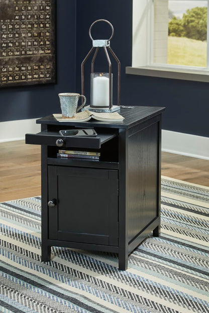 Treytown Black Chairside End Table