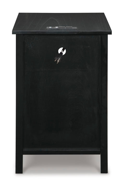 Treytown Black Chairside End Table