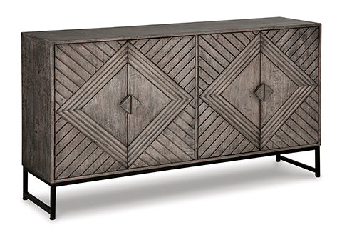 Treybrook Distressed Gray Accent Cabinet