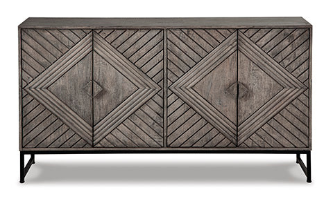 Treybrook Distressed Gray Accent Cabinet