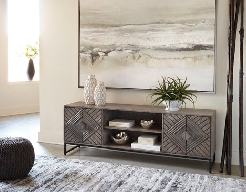 Treybrook Distressed Gray Accent Cabinet