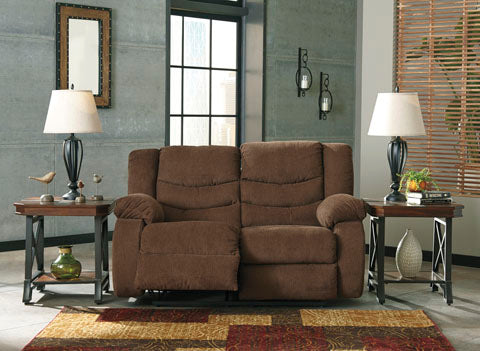 Tulen Chocolate Reclining Loveseat