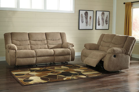 Tulen Mocha Reclining Sofa and Loveseat Set