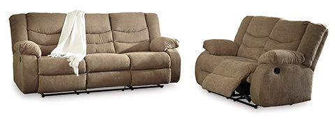 Tulen Mocha Reclining Sofa and Loveseat Set