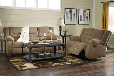 Tulen Mocha Reclining Sofa and Loveseat Set