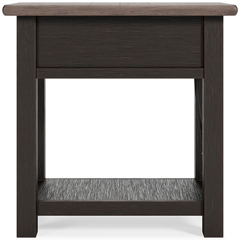 Tyler Creek Black Chairside End Table