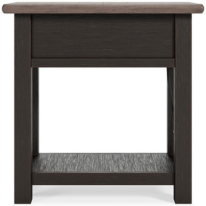 Tyler Creek Black Chairside End Table